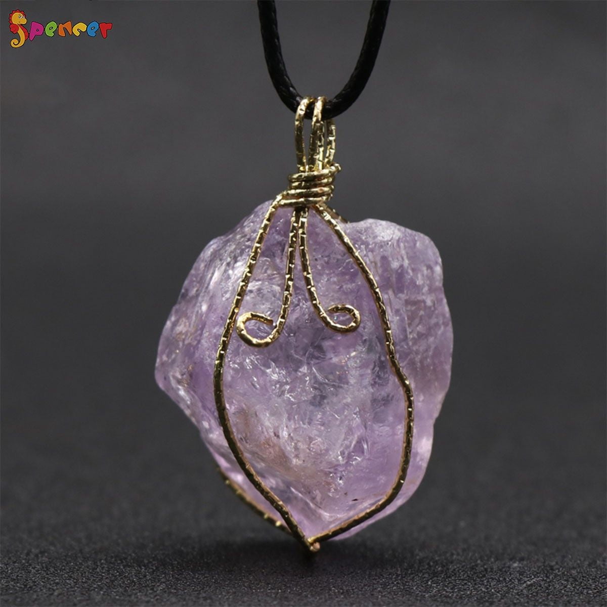 Amethyst Spiritual Intuition Full Tower Point Pendant 18” Gold Necklac –  Lily Rose Jewelry Co